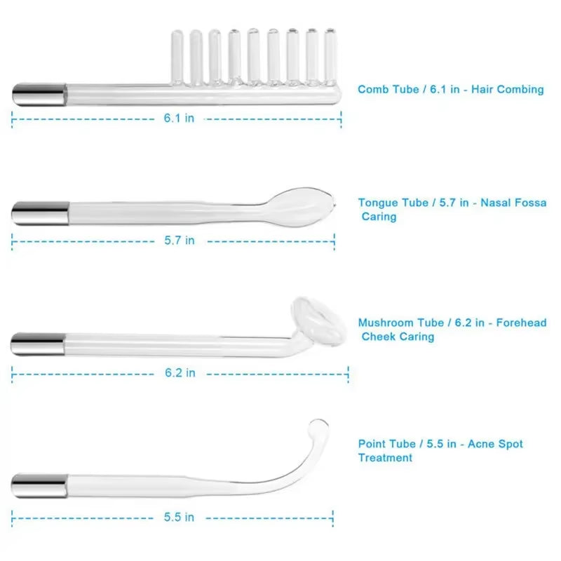 High Frequency Facial Machine 4 in 1 Handheld Electric for Face Skin Beauty Tools Portable Neon Wand Acne Treatment Therapy Wand