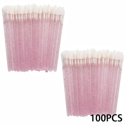 100/200Pcs Lip Wands Applicators Disposable Lip Brushes Lipstick Brush Mascara Applicator Gloss Wands Eyelash Extension Tool