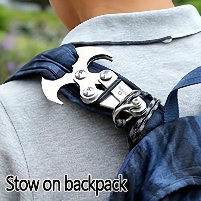 Stainless Steel Folding Grappling Hook - Durable & Deployment, Versatility in Outdoor Adventures & Emergency Tool for Hiking