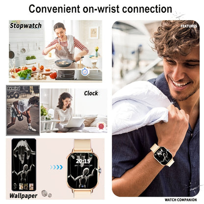 1.83-inch Full Touch Screen Smart Watch for Men And Women, USB Rechargeable, with Wireless Call And Message Reminder, Dual TPU Strap, Multi-sport Mode Outdoor Fitness Watch, Sports Recording Pedometer, Email Display, Activity