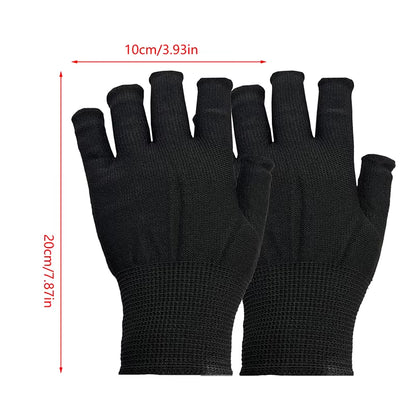 1 Pair anti UV Black Thin Nail Gloves anti Black UV Gel Shield Glove Fingerless Manicure Nail Art Tools LED Lamp Nails Dryer