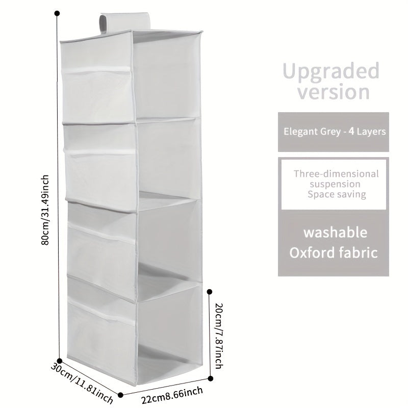 Foldable Wardrobe Storage Organizer with Telescoping Handle – Multi-Layer Hangable Bag with Spinner Wheels for Efficient Space Beauty Fashion