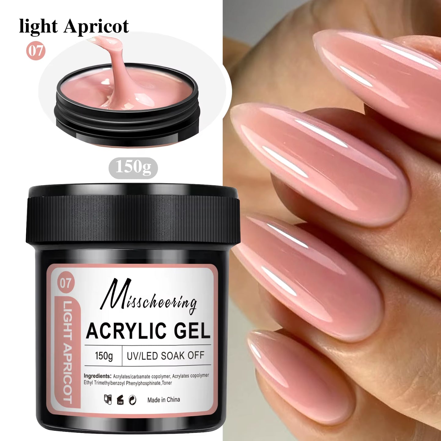 150G Large Capacity Nail Extension Gel Acrylic Semi-Permanent UV/LED Gel Varnish Suitable for DIY Design Nail Art Extension Tool