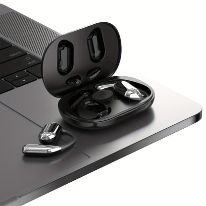 [50 Hours Wireless Sport Headphones] Wireless Headphones with Open Ear Design, Sport Earbuds Featuring Touch Volume Control, Built-In Microphone, And Ear Hooks. They Offer 50 Hours of Playtime And Come with an LED Display Cha