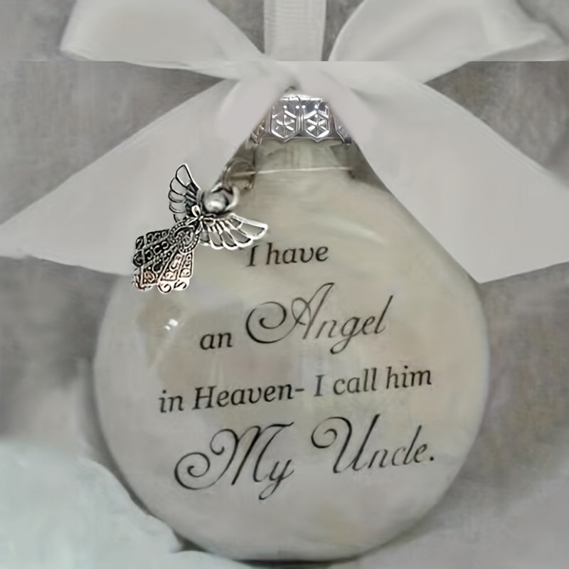 1pc, In Heaven Relatives Name Ornament, Keepsake Feather Plastic Ball, Ornament Pendant, Home Decor, Room Decor, Bedroom Decor Beauty Fashion