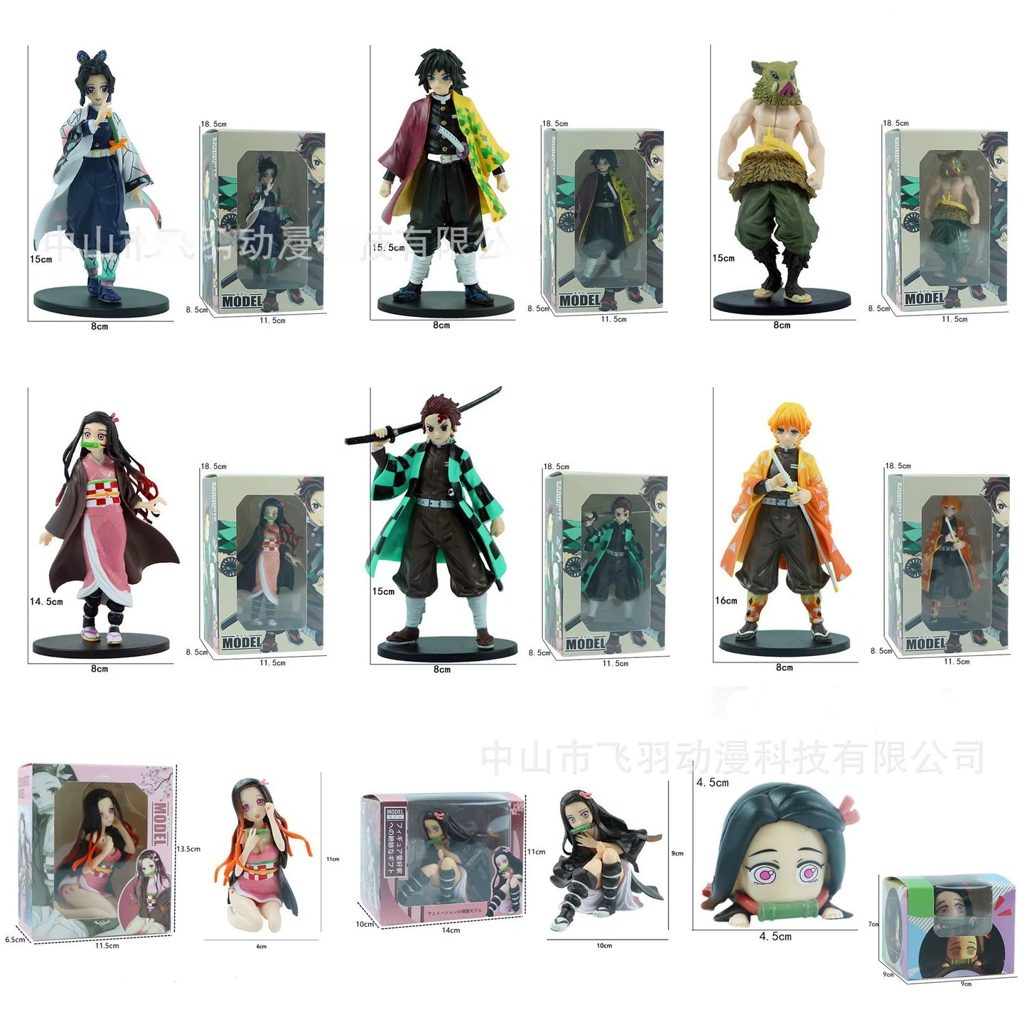 Anime Demon Slayer Kimetsu No Yaiba Figure Kamado Tanjirou Action Figure Agatsuma Zenitsu Nezuko Warrior PVC Model Toys