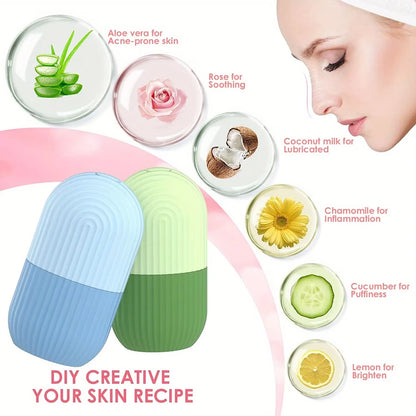 Facial Beauty Ice Grid, Silicone Roller Mold, Ice Ball Tray and Ice Cubes in One, Lifting the Skin and Soothing Acne Redness