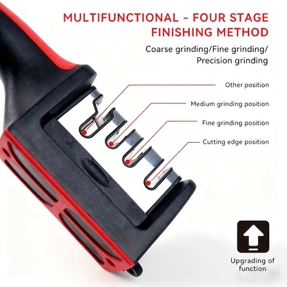 4-Stage Professional Knife Sharpener with Tungsten Diamond & Ceramic Sharpening Stones - Heavy-Duty Non-Slip Grip, Fast & Long-Lasting Performance Beauty Fashion
