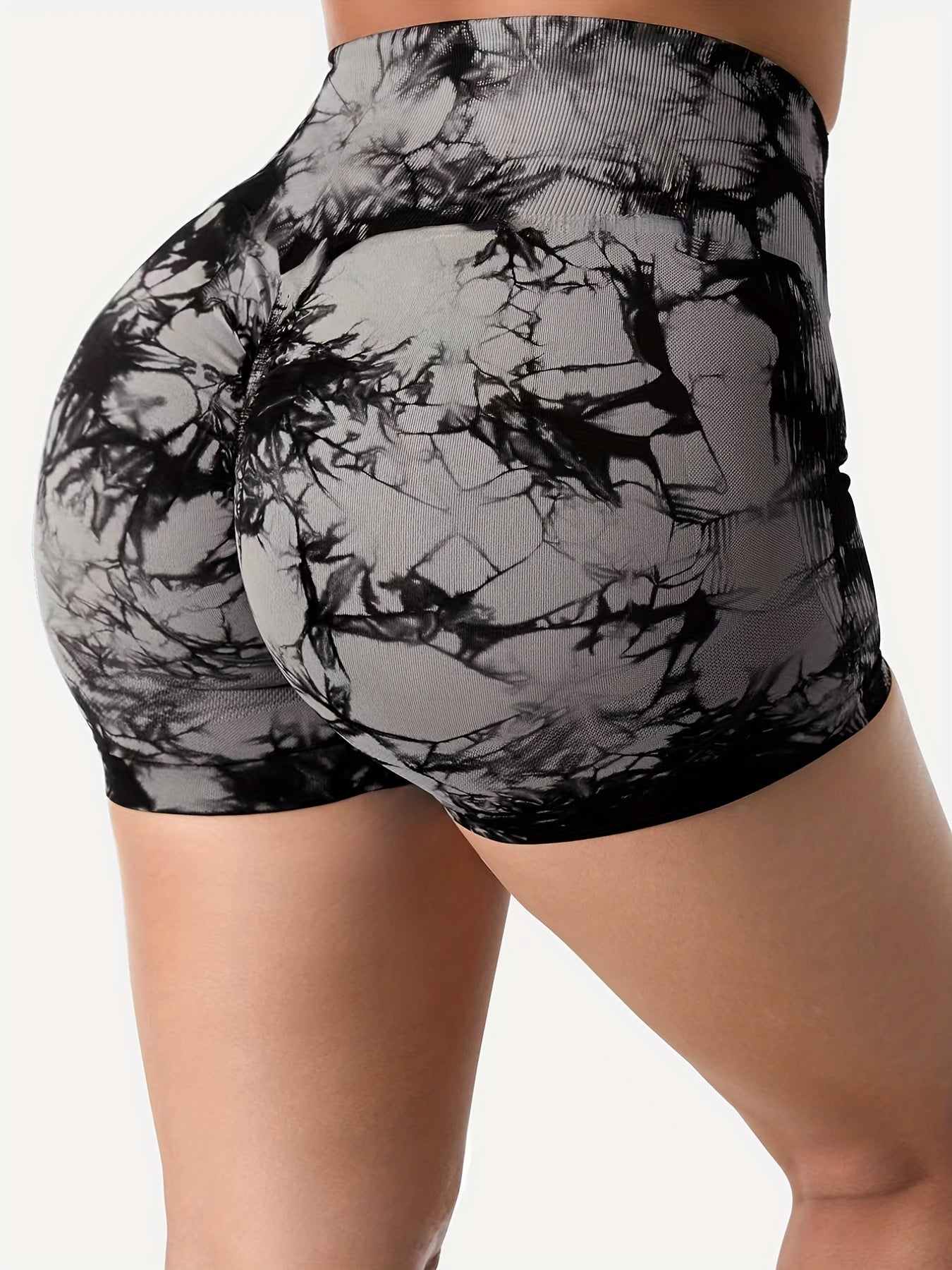 5-Pack Tie-Dye Fitness Shorts for Women, High Waist Scrunch Butt Gym Yoga Peach Booty Shorts, Sport Style Beauty World Shop