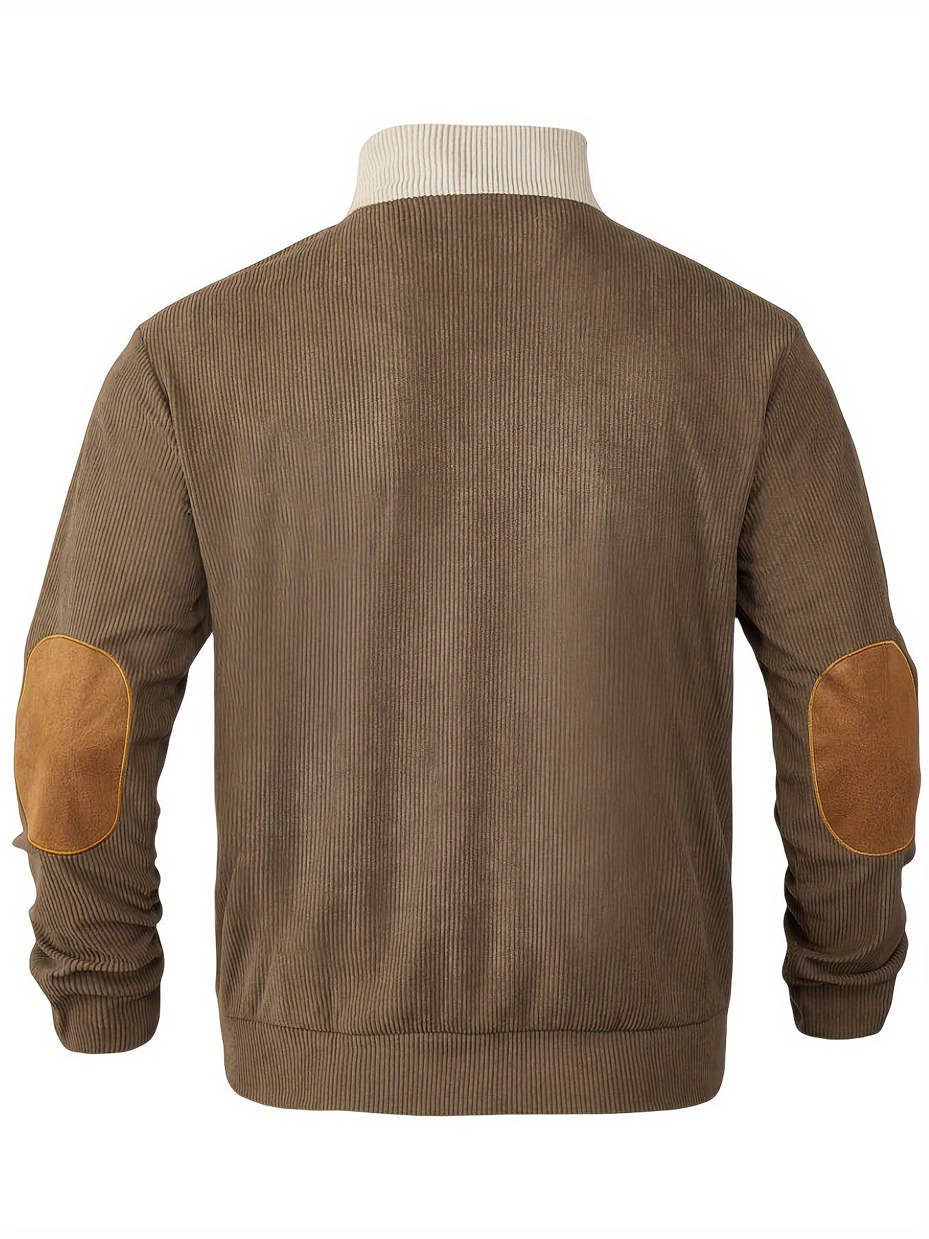 [1pc Casual Sport Shirt Embroidery] 1pc Men'S Casual Sport Shirt, Long Sleeve Crew Neck Knitwear with Embroidery Detail, Solid Color, Polyester Blend, Regular Fit - Fashion Colorblock Pullover Sweatshirt Beauty World Shop