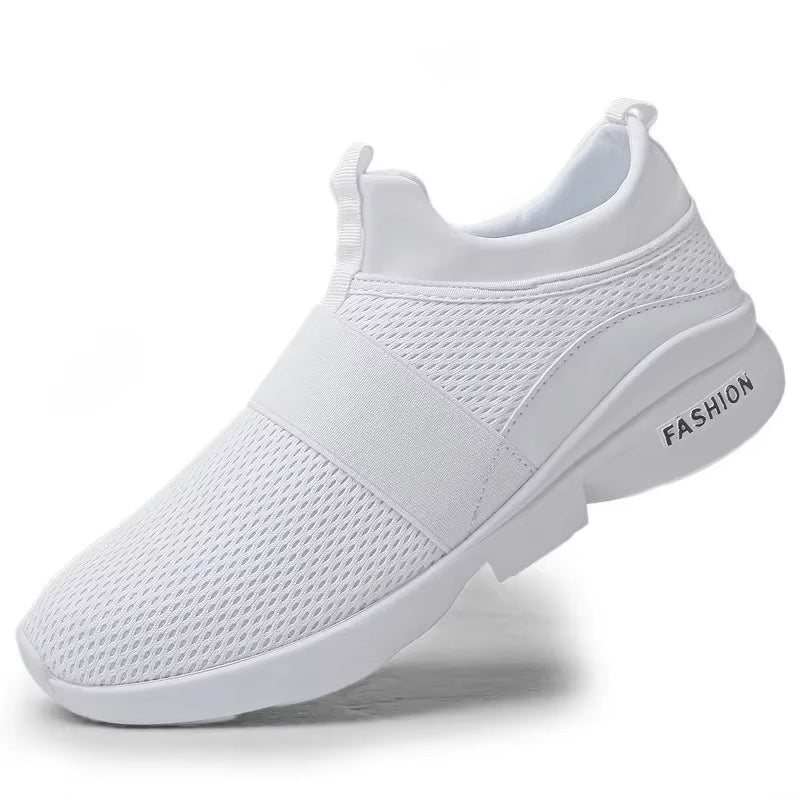 2024 Men Casual Shoes Sneakers Fashion Loafers Comfortable Mesh Mens Shoes Footwear Lightweight Walking Shoes White Size 46