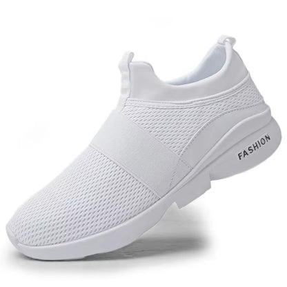 2024 Men Casual Shoes Sneakers Fashion Loafers Comfortable Mesh Mens Shoes Footwear Lightweight Walking Shoes White Size 46