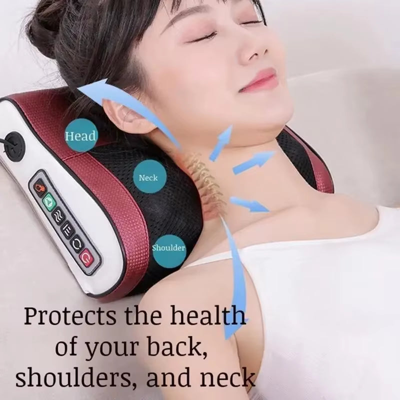 Multi Functional Neck and Shoulder Massager Household Neck and Back Kneading Tool with Multiple Adjustable Hot Compress Massage