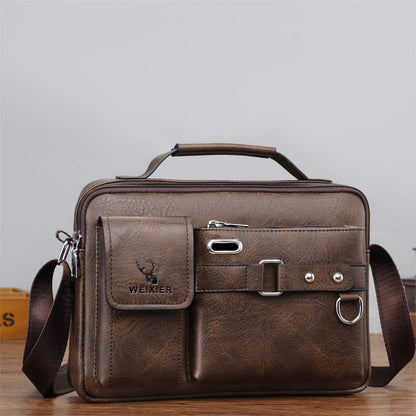 Vintage Crossbody Messenger Bag, Large Capacity Shoulder Bag, Casual Business Handbag & Satchel Purse Beauty Fashion