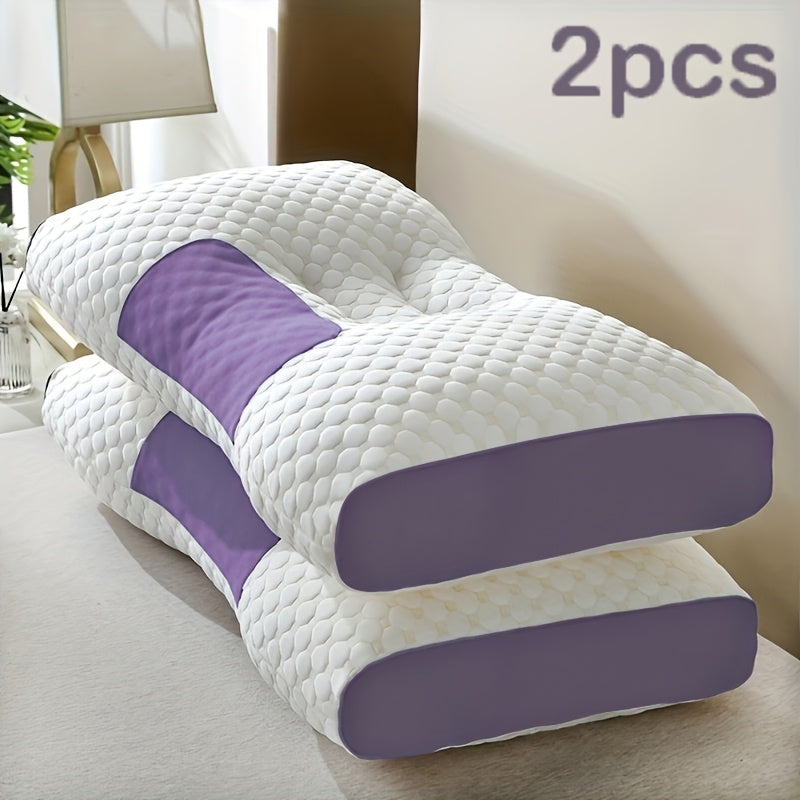 Buy 1 Get 1 Free, 2 Soft Woven Neck Massage Couple Pillows - Adjustable Ergonomic Orthotic Profile Support, High Quality Pillow Core, Detachable Pillowcase For Sleeping Comfort Beauty Fashion