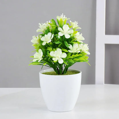 1Pc Artificial Potted Plant Small Bonsai Flowers Pot Simulated Tree Ornaments Wedding Home Hotel Office Decoration Indooroutdoor