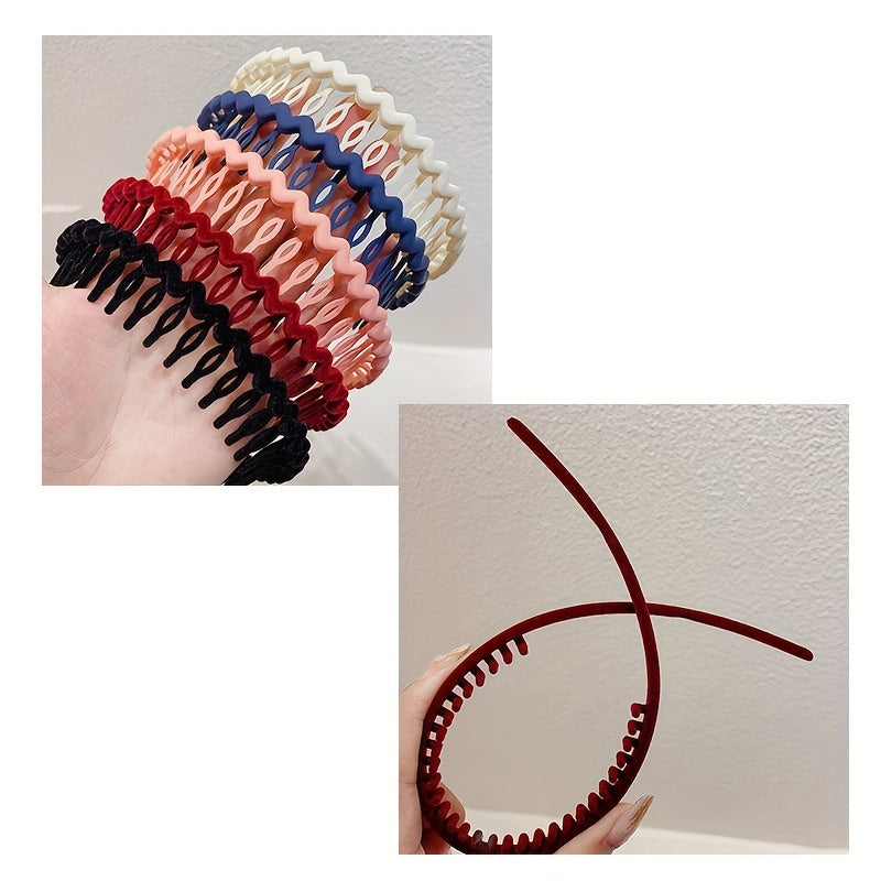 Hair Clip Frosted Color Headband Women's Non-slip Band Teeth Simple Pressure Headband Face Headband Hair Accessories Beauty Fashion