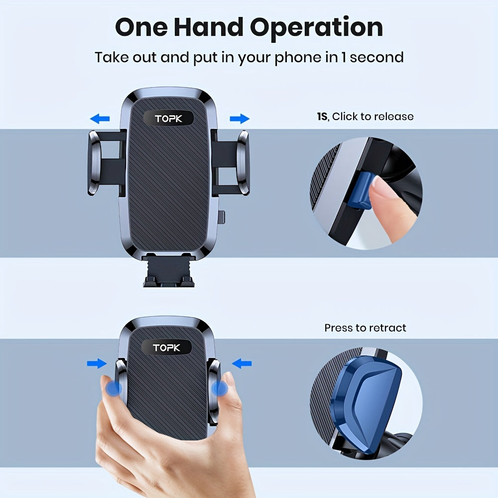 [Upgraded Phone Holder] Upgraded Handsfree Car Phone Holder Mount | Phone Holder for Car Dashboard | Compatible with iPhone Android Beauty Fashion