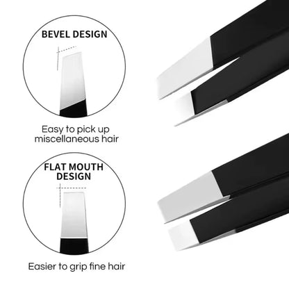 Stainless Steel Eyebrow Tweezers - Precision Hair Removal and Shaping Tool for Women and Men - Durable and Comfortable Grip