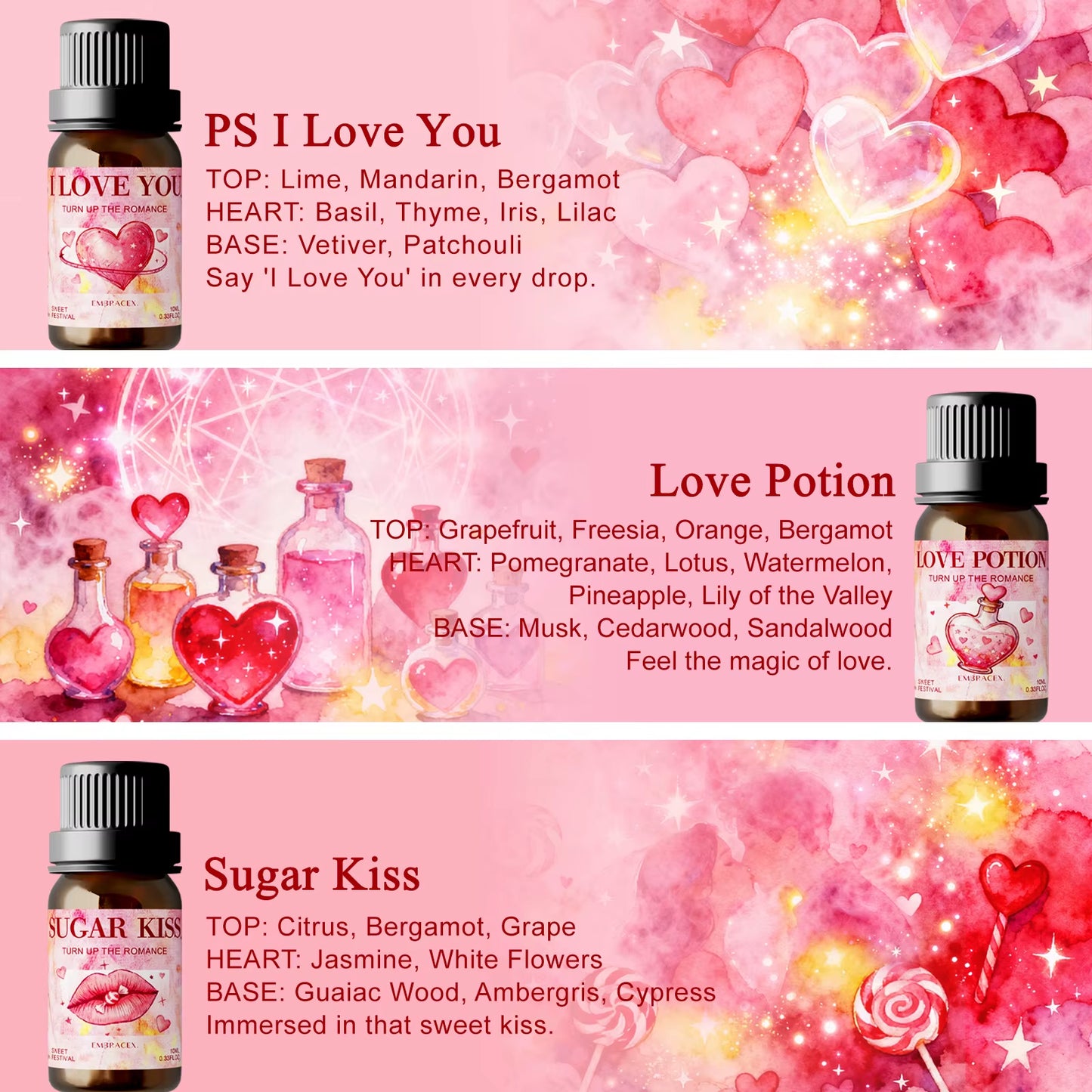 10Ml Love Potion Essential Oil Valentine’S Day Essential Oil Eternal Embrace Romantic Aroma for Couples Lover/Romantic Gift