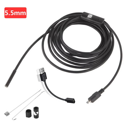 5.5/7Mm 480P Piping Sewer Usb Endoscope Inspection Micro Cameras for Cars Smartphone Android Tools Endoscope