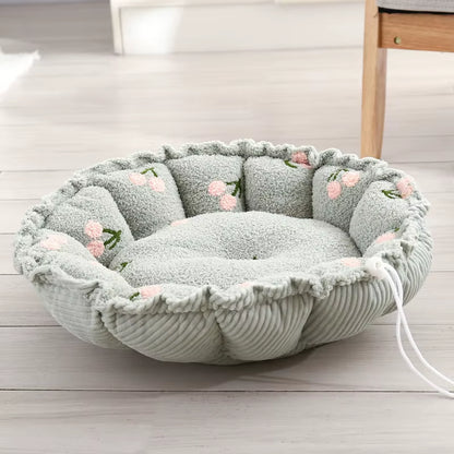 New Cloud Velvet Cat Nest Petal Nest Dual Purpose Adjustable Pumpkin Nest Warm Plush Pet Nest Cat Bed Dog Nest High Quality