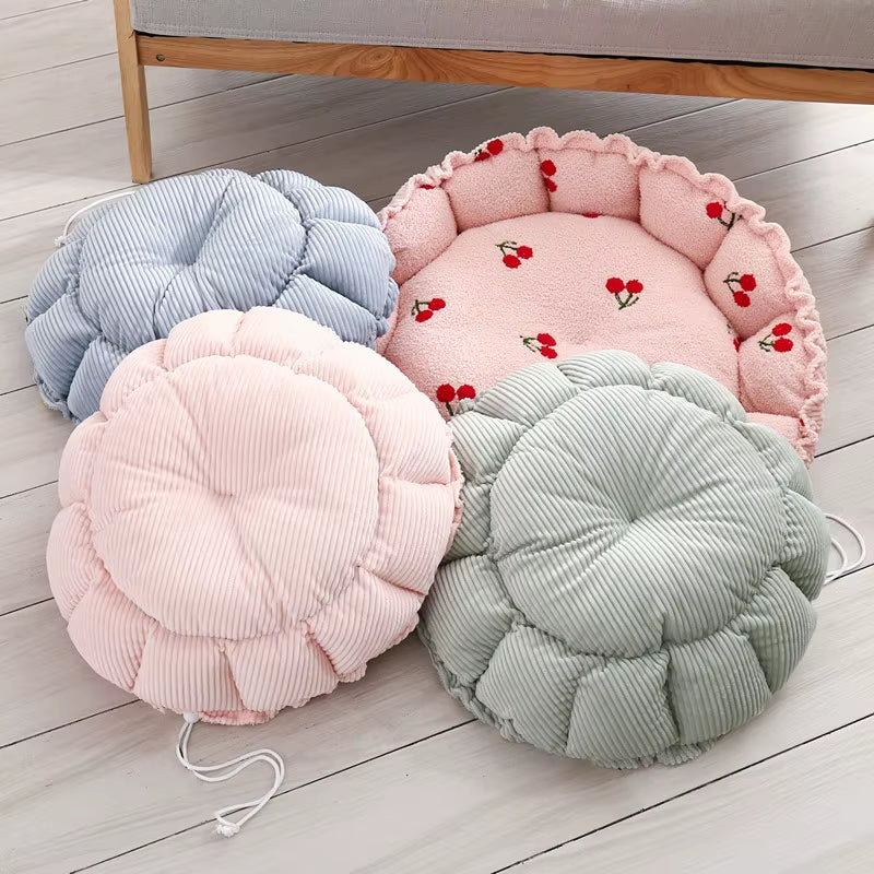 New Cloud Velvet Cat Nest Petal Nest Dual Purpose Adjustable Pumpkin Nest Warm Plush Pet Nest Cat Bed Dog Nest High Quality