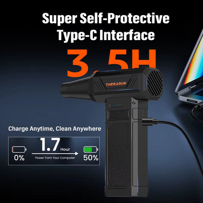 Updated U7Ultra Mini Turbojet Fan Electric Duster 4-Speed Adjustable 180000RPM Wind Speed 58M/S Car/Pc Household Cleaning Tools