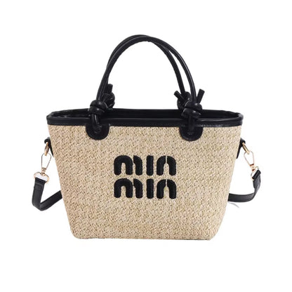 New Summer Bohemian Straw Beach Bag for Women Designer Shoulder Bag Cute Purse and Handbags Embroidered Female Crossbody Bags