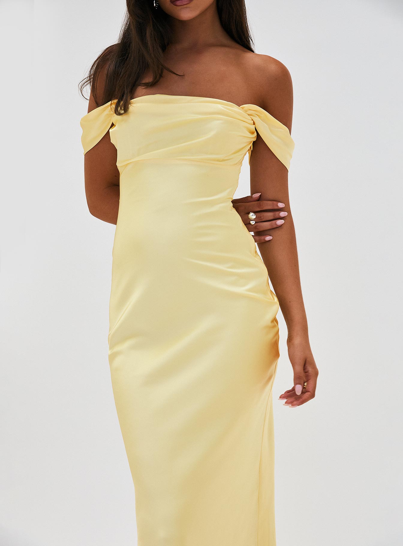 Azura Off The Shoulder Maxi Dress Yellow Princess Polly