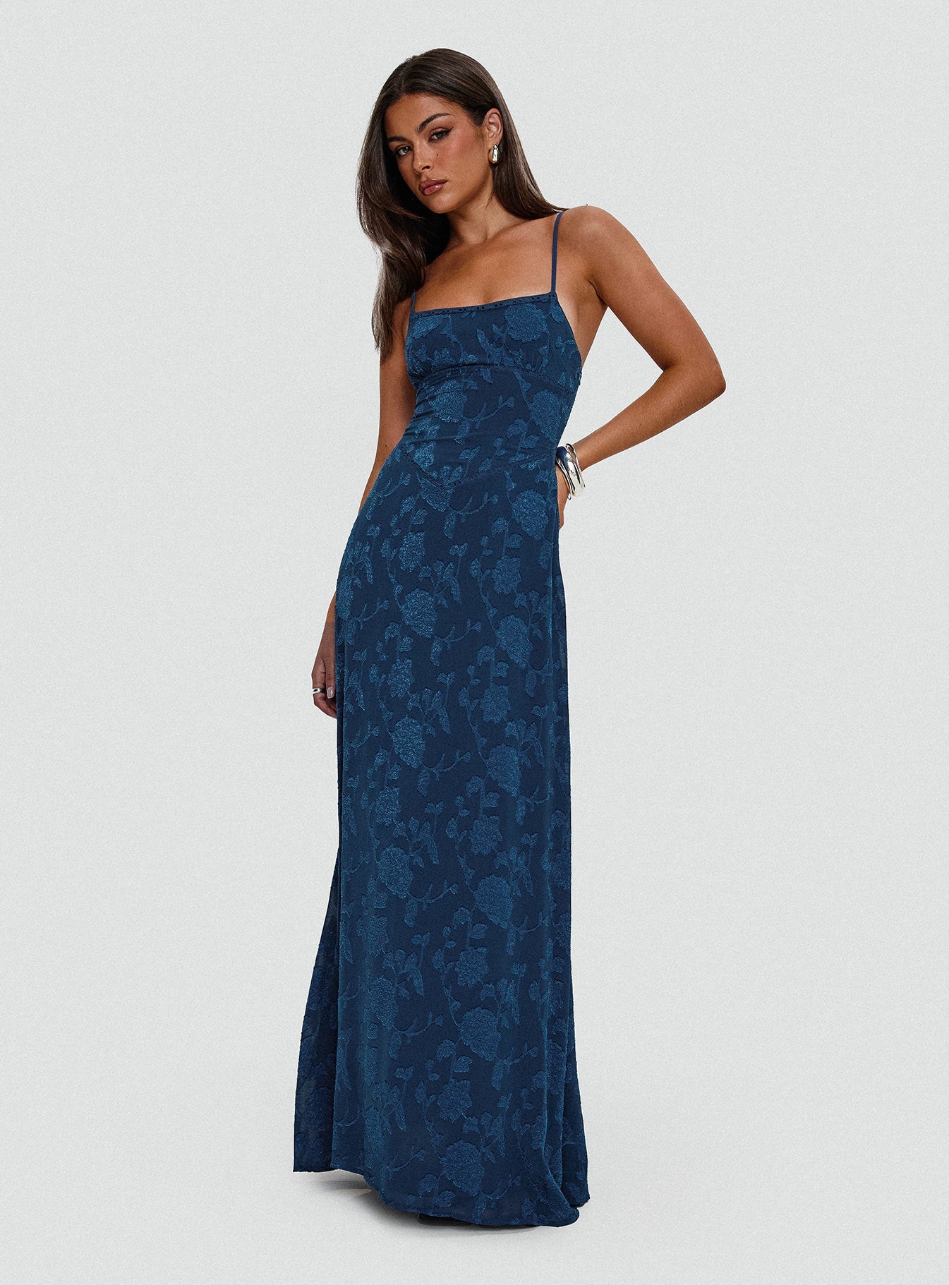 South Of France Maxi Dress Navy Princess Polly