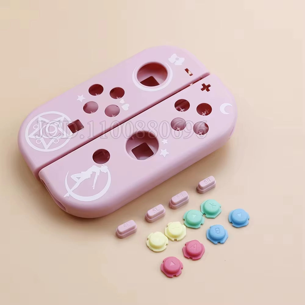 Cartoon Pattern Front Back with Middle Frame Shell Housing Case Plastic Cover for Nintend Switch NS Nxjoy-Con Joycon Controller