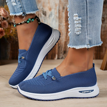 Women's Fashion Sneakers - Breathable Mesh Upper, Lace-Up Flat Shoes, Comfortable Rubber Sole, Casual Sport Trainers, All-Season Wear, Casual Footwear | Laceup Sneakers | Breathable Mesh