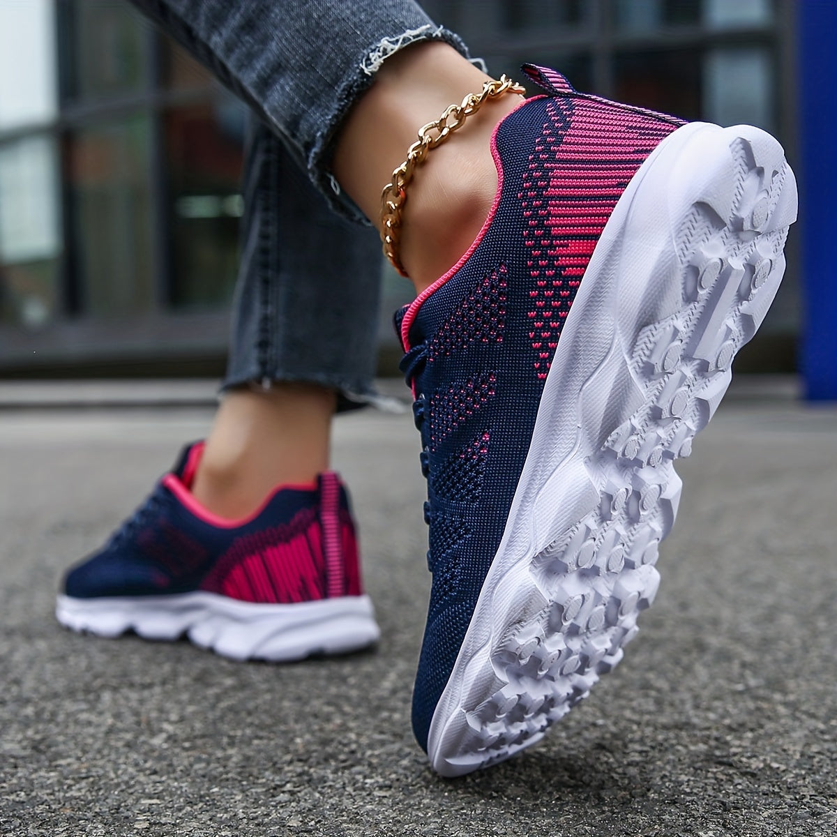 Womens Super-Breathable Lace-Up Sport Shoes - Lightweight & Fashionable Flying Woven Design - Ideal for Casual Everyday Wear - Durable & Comfortable Beauty World Shop