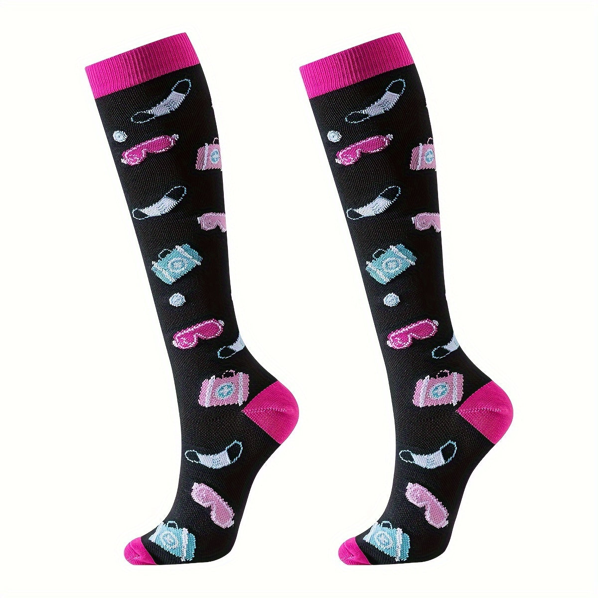 6 Pairs 2024 New Unisex Knee High Athletic Socks Compression Stockings Over The Knee For Women Men Long Socks Running Sport Gym