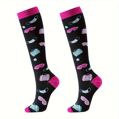 6 Pairs 2024 New Unisex Knee High Athletic Socks Compression Stockings Over The Knee For Women Men Long Socks Running Sport Gym