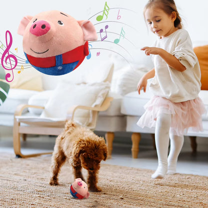 Plush Automatic Bouncing Toys Bite Resistant Funny Interactive Squeaky Toys Talking Self-Moving for Small Medium Dogs
