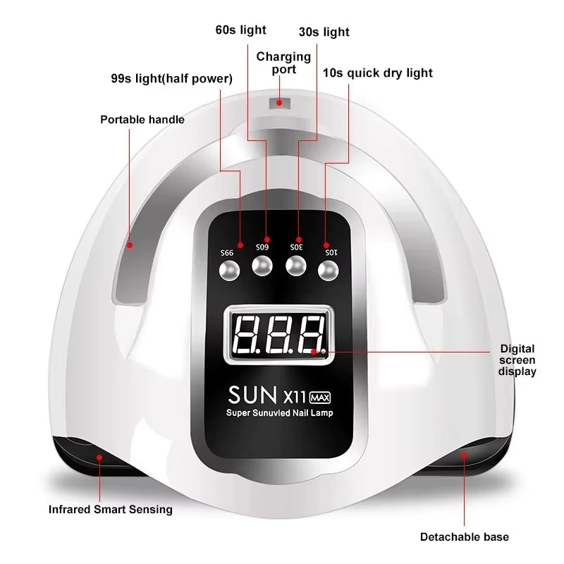 Nail Dryer LED Nail Lamp UV Light for Curing All Gel Nail Polish with LCD Display Motion Sensing Manicure Pedicure Salon Tools