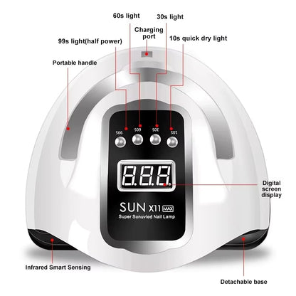 Nail Dryer LED Nail Lamp UV Light for Curing All Gel Nail Polish with LCD Display Motion Sensing Manicure Pedicure Salon Tools