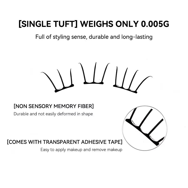 K-Pop Lash without Glue - Natural & Fluffy, Instant Eye-Enlarging, Wearable for No-Makeup Look, Lightweight & Curly
