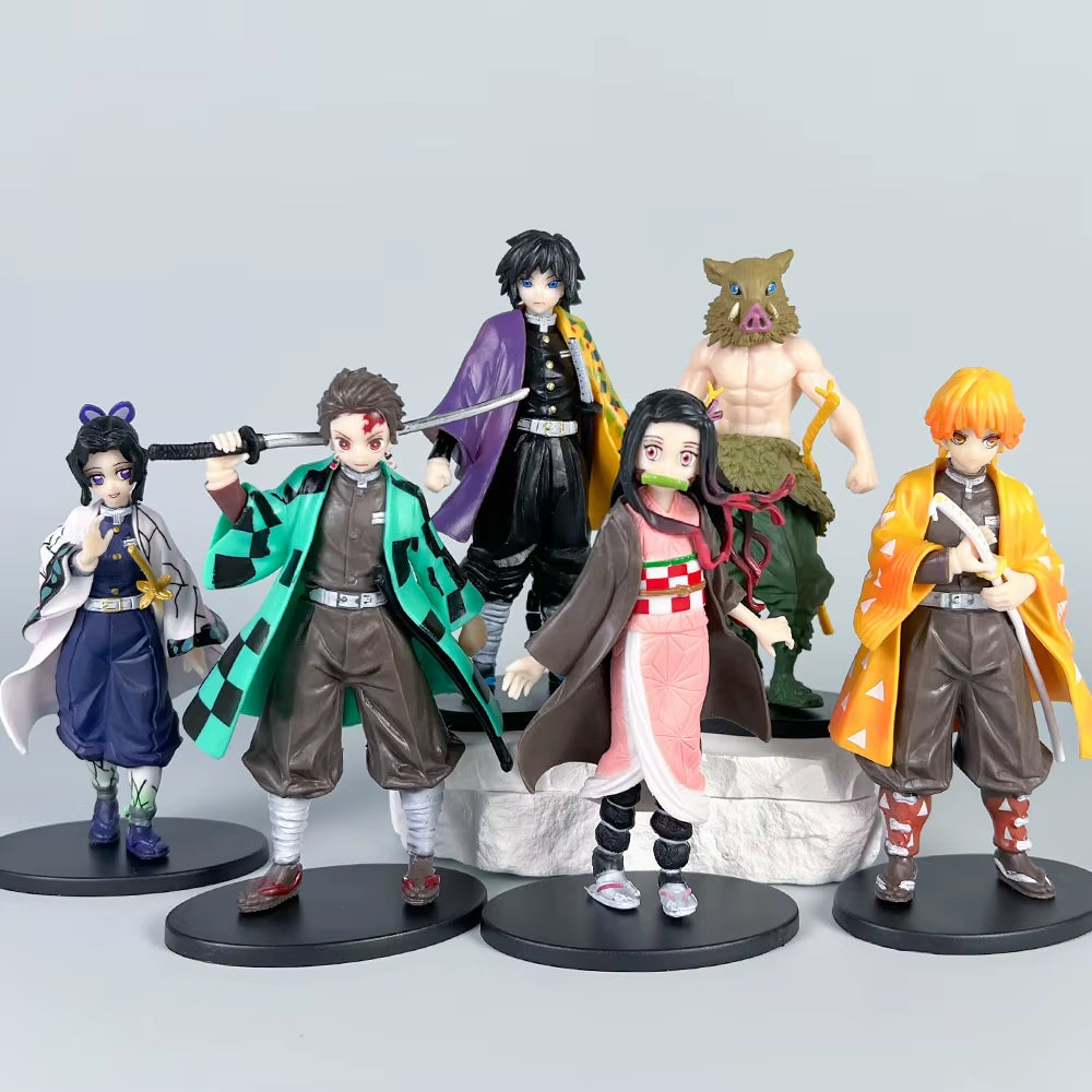 Anime Demon Slayer Kimetsu No Yaiba Figure Kamado Tanjirou Action Figure Agatsuma Zenitsu Nezuko Warrior PVC Model Toys