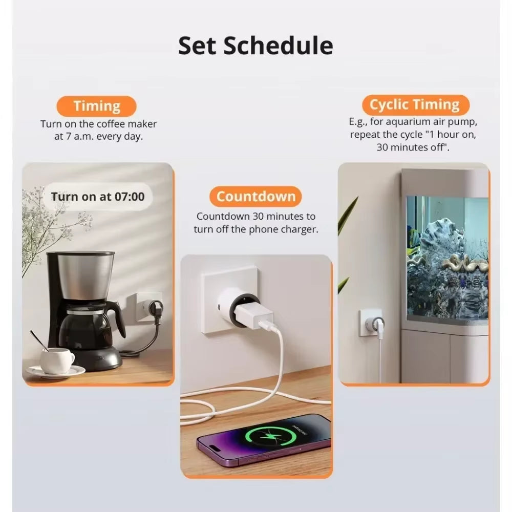 S60 EU  Wifi Socket Smart Wifi Plug with Energy Monitoring Remote Control Timer Voice Control Smart Scene