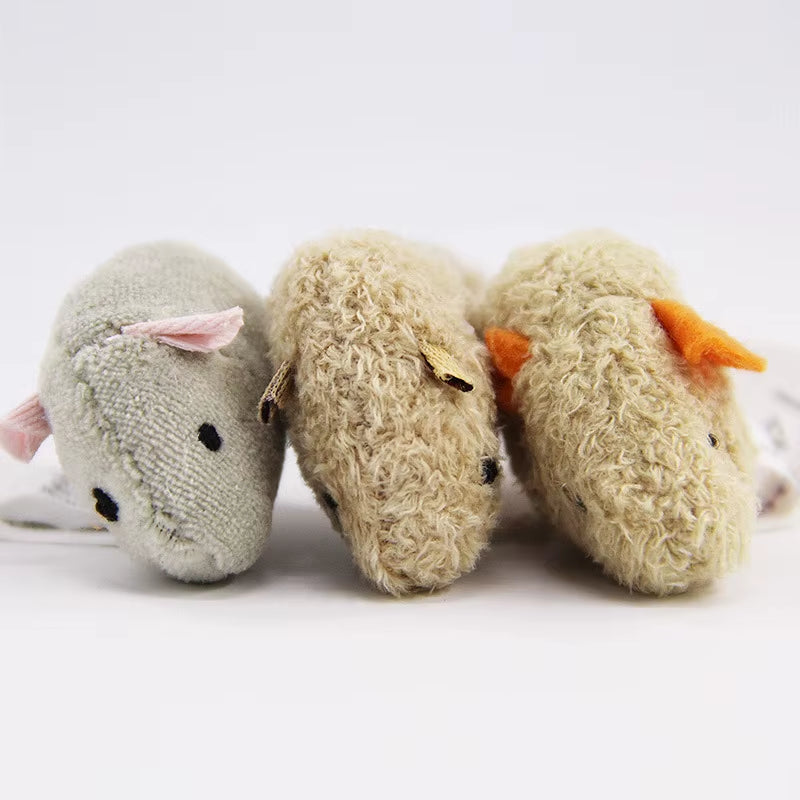 3Pcs/Set Funny Cat Toy Plush Simulation Mouse Toy Interactive Bite Resistance Plush Mouse Cat Scratch Mouse Toy for Kitten
