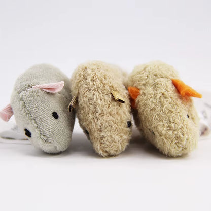 3Pcs/Set Funny Cat Toy Plush Simulation Mouse Toy Interactive Bite Resistance Plush Mouse Cat Scratch Mouse Toy for Kitten