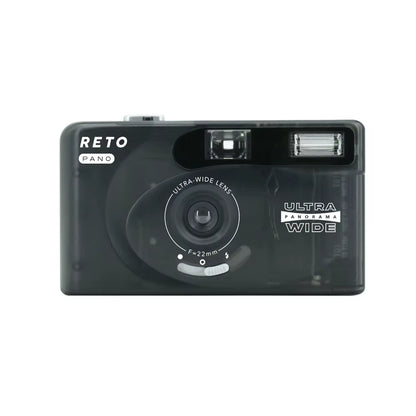 RETO PANO Ultra Film Camera with Flash Full Width Frame Reusable Film Camera - 22Mm Wide Lens 135 Film Camera with Flash