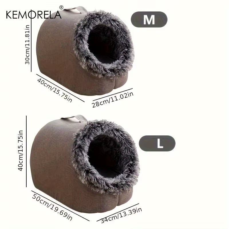 Winter Cat Bed Self-Warming Puppy House Cozy Cat Sleeping Cave Beds Indoor Kitten Nest Kennel Hut for Small Medium Cats