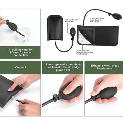 Car Wedge Pump Locksmith Thickened Door Repair Air Cushion Emergency Open Unlock Tool Kit with Long Reach Grabber