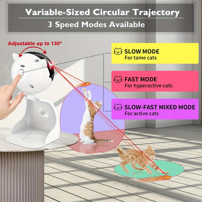 Interactive Laser Pointer Cat Toys For Indoor Cats, Automatic Cat Laser Toys For Bored Indoor Adult Cats/Kittens/Dogs, USB Rechargeable, 3 Sport Modes, Can Be Hung Or Placed, Suitable For Holiday Gifts, Christmas Gifts. Beauty World Shop
