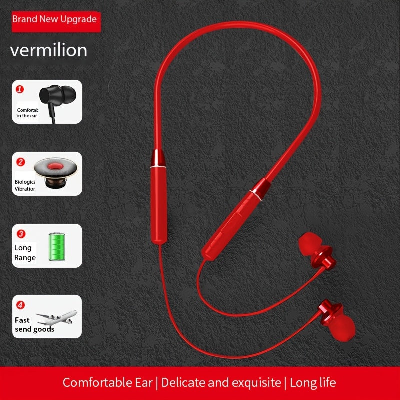 HE05 Neckband Wireless Headphones Hi-Fi Stereo Sound Sport Wireless Earphones Comfortable Wearing Wireless Headset Compatible with all mobile phones Can Be Used As A Birthday Gift Holiday Gifts