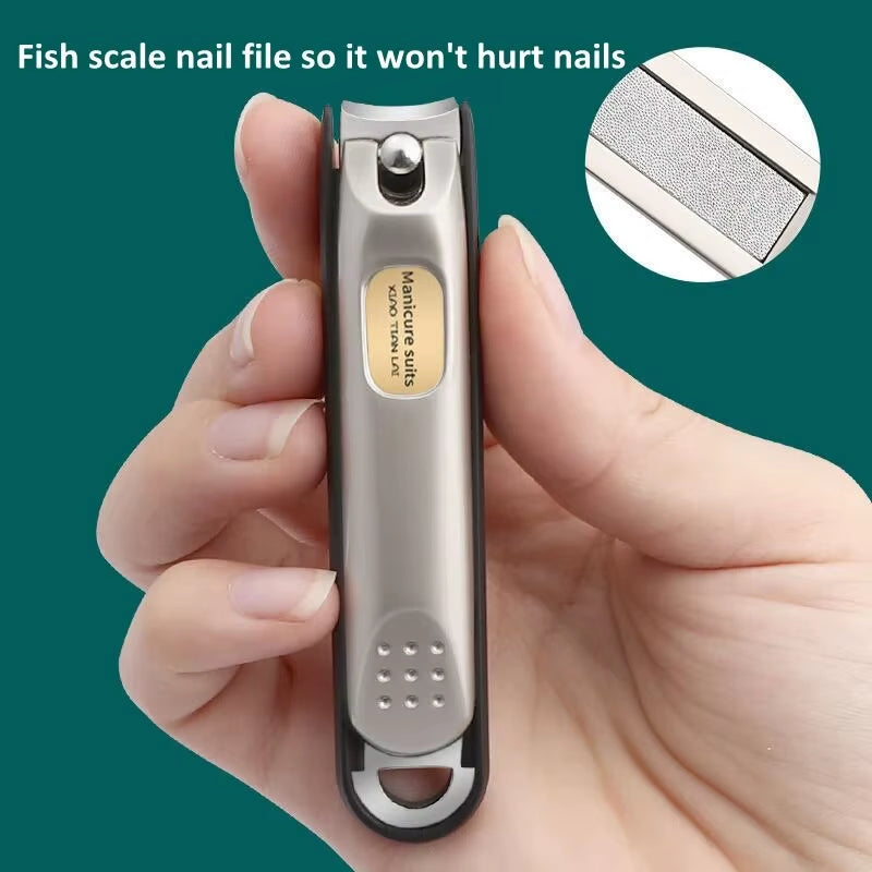 Nail Trimmer Pedicure Scissor Nail Clippers Stainless Steel anti Splash Fingernail Cutter Manicure Tools Bionics Design